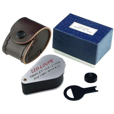 21mm Jeweler Loupe 10x Magnifier with LED and Uv Light